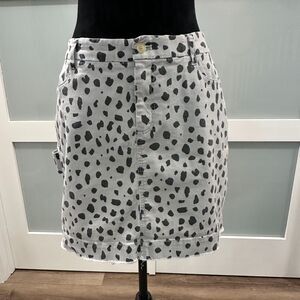 ATM Anthony Thomas Melillo Spotted Denim Cargo Mini Skirt Gray Black Medium
